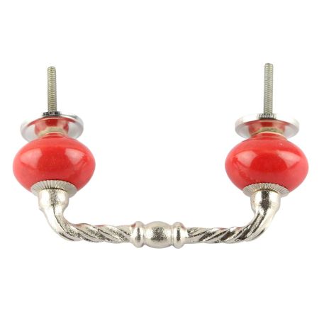 Red Ceramic Cut Bridge Handles